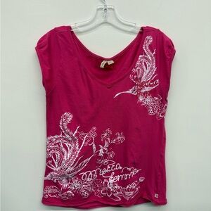 Mecca Femme pink floral graphic tee
